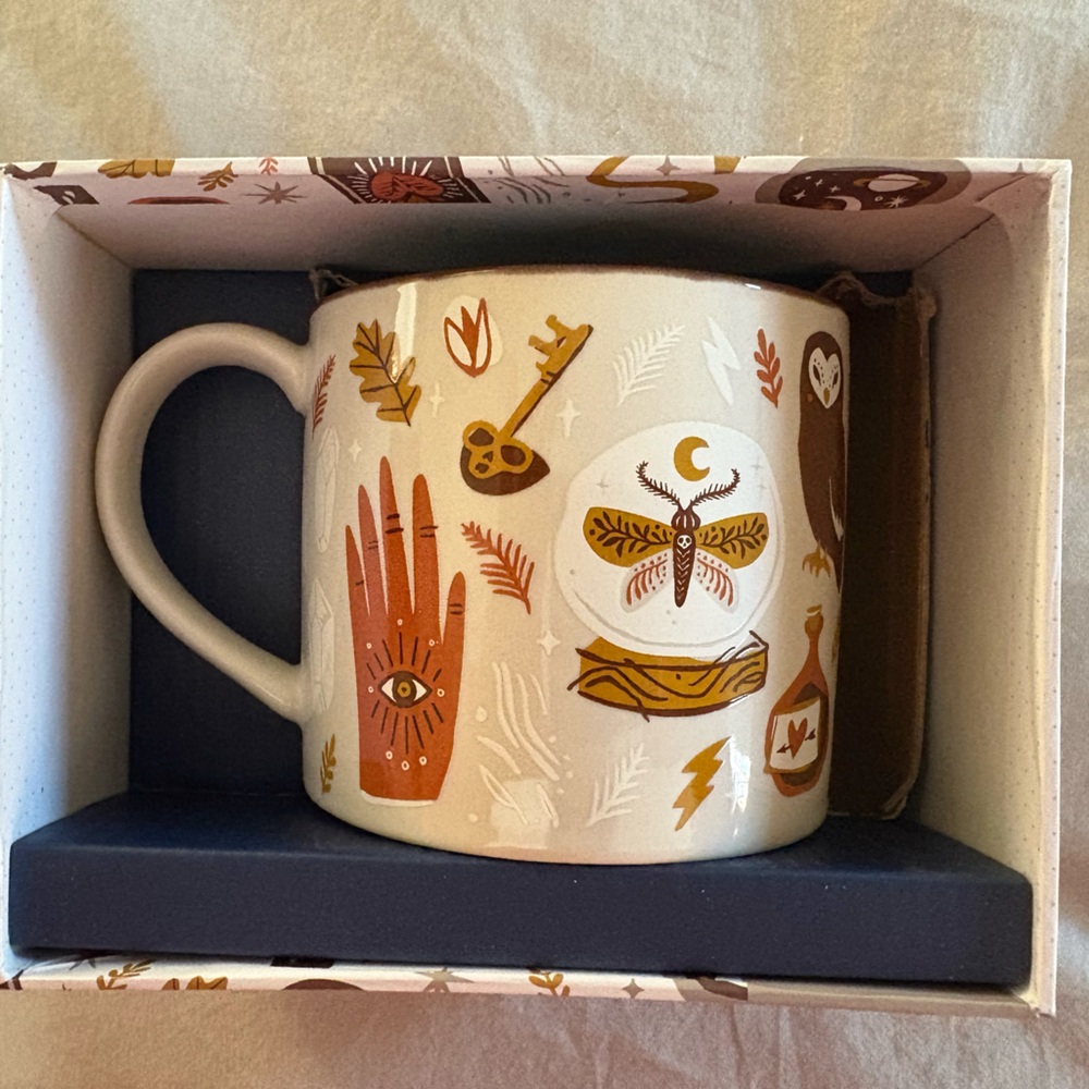 Enchanted Symbols White and Brown Mug